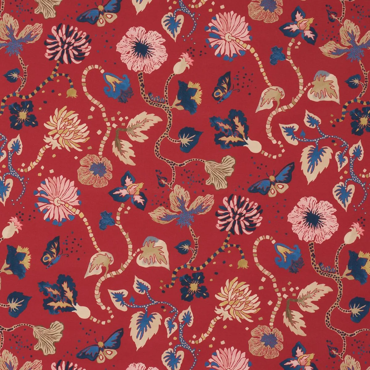 Schumacher 182882 Gloriette Red fabric swatch