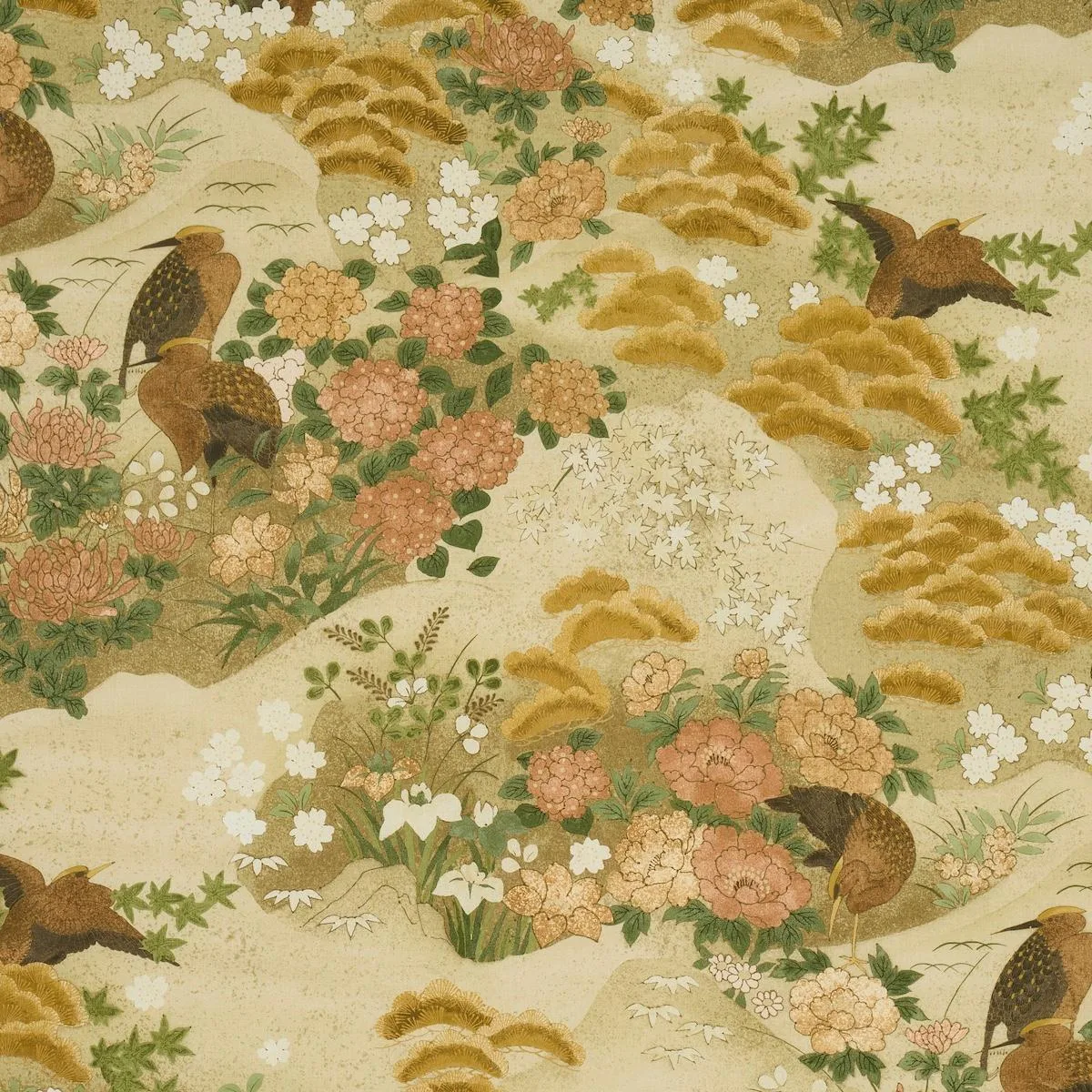 Schumacher 182871 Golden Hills Neutral fabric swatch