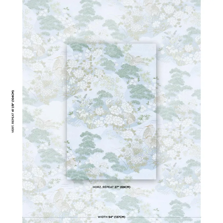 Schumacher 182870 Golden Hills Sky fabric swatch