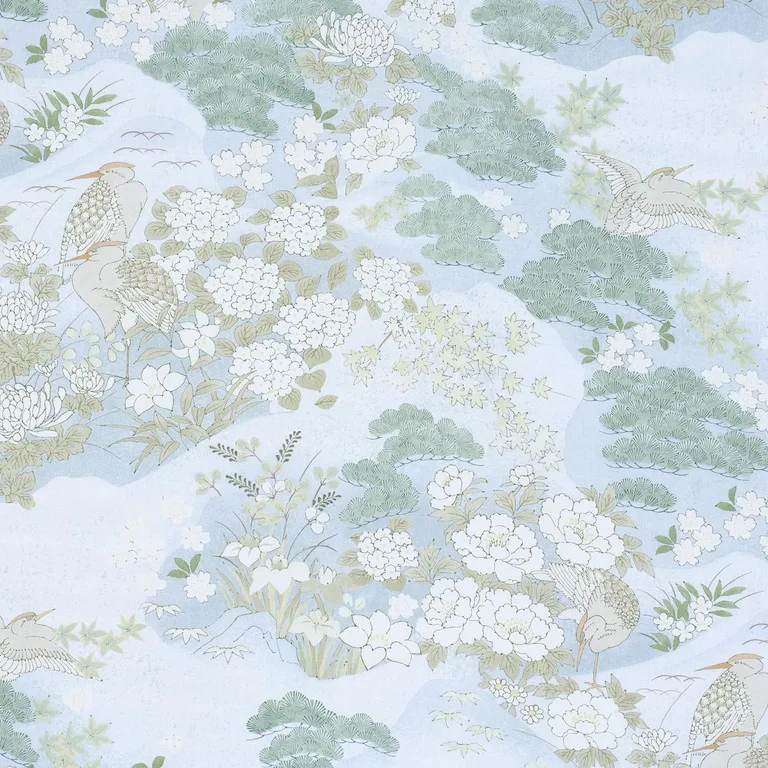 Schumacher 182870 Golden Hills Sky fabric swatch