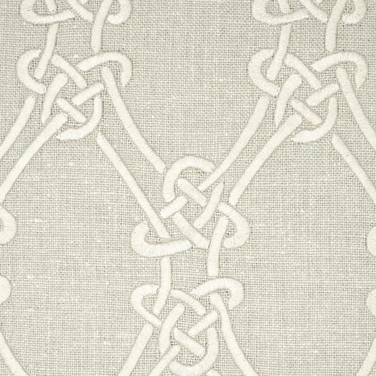 Schumacher 2643921 Gordian Weave Natural On Greige fabric swatch