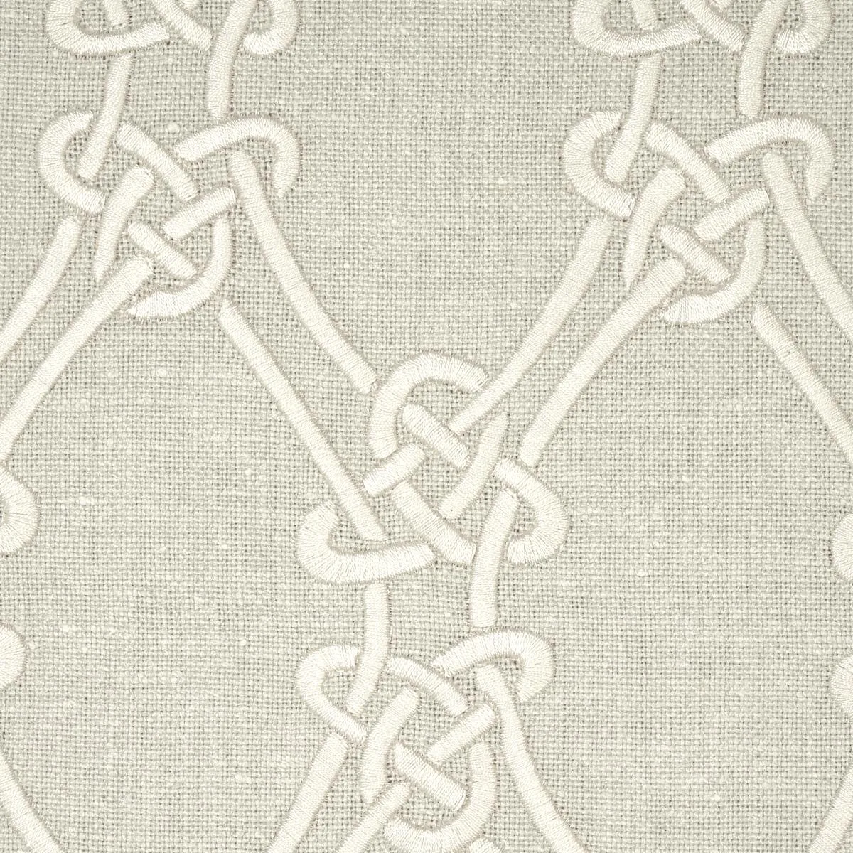 Schumacher 2643921 Gordian Weave Natural On Greige fabric swatch