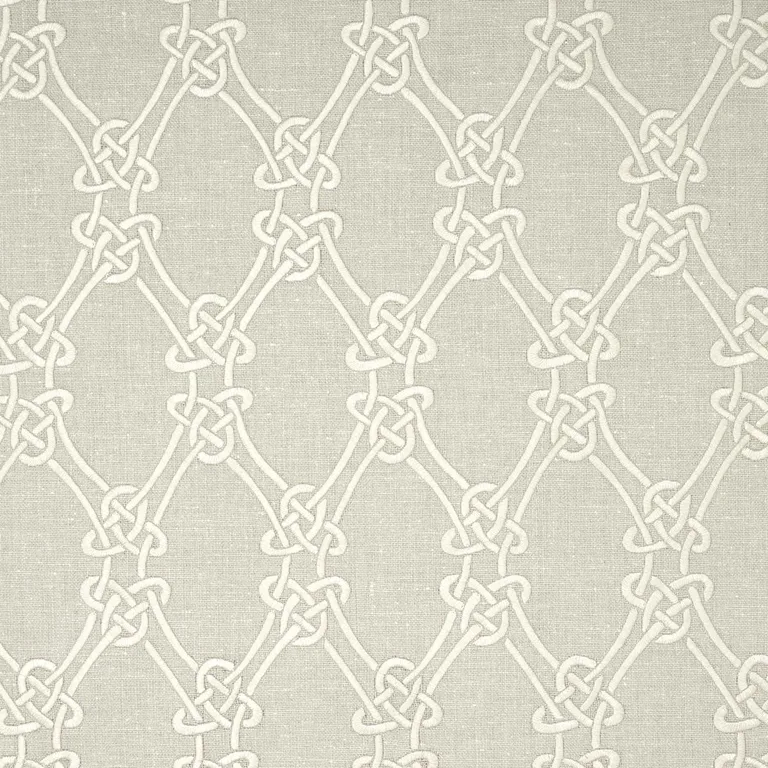 Schumacher 2643921 Gordian Weave Natural On Greige fabric swatch