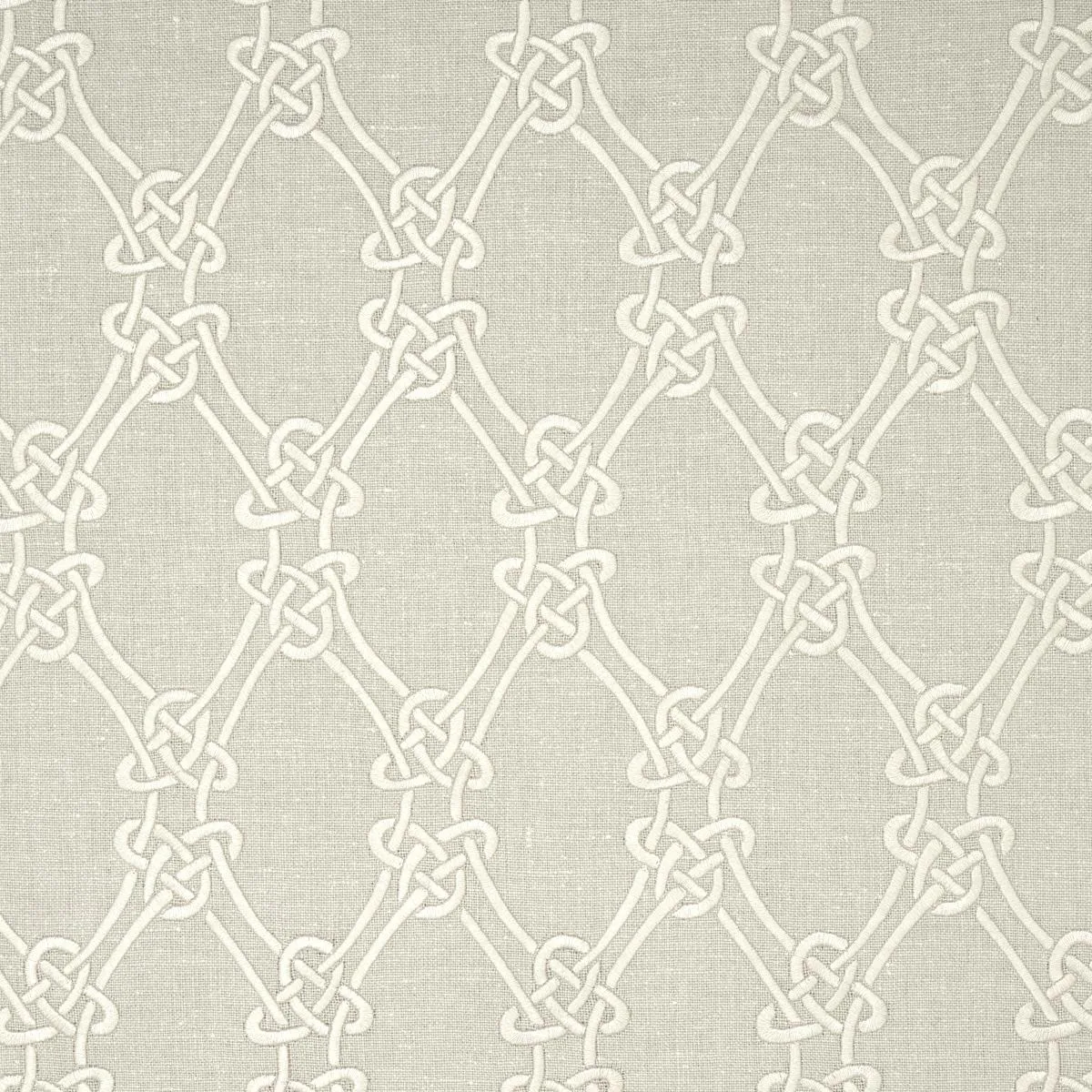 Schumacher 2643921 Gordian Weave Natural On Greige fabric swatch