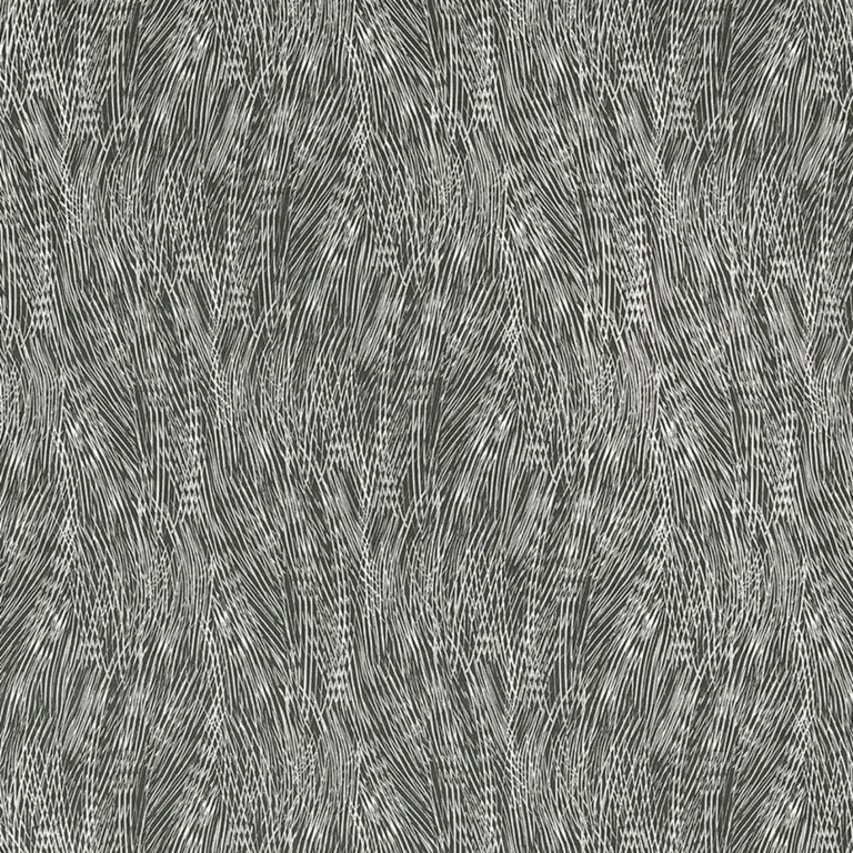 Schumacher 175352 Grand Cascade Charcoal fabric swatch