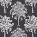 Schumacher 178003 Grand Palms Carbon fabric swatch