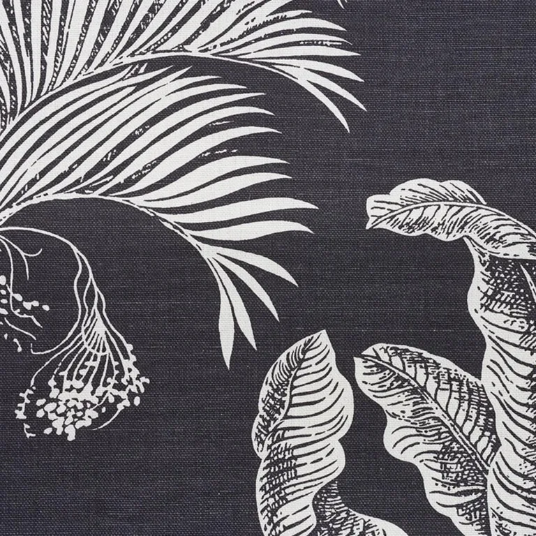 Schumacher 178003 Grand Palms Carbon fabric swatch
