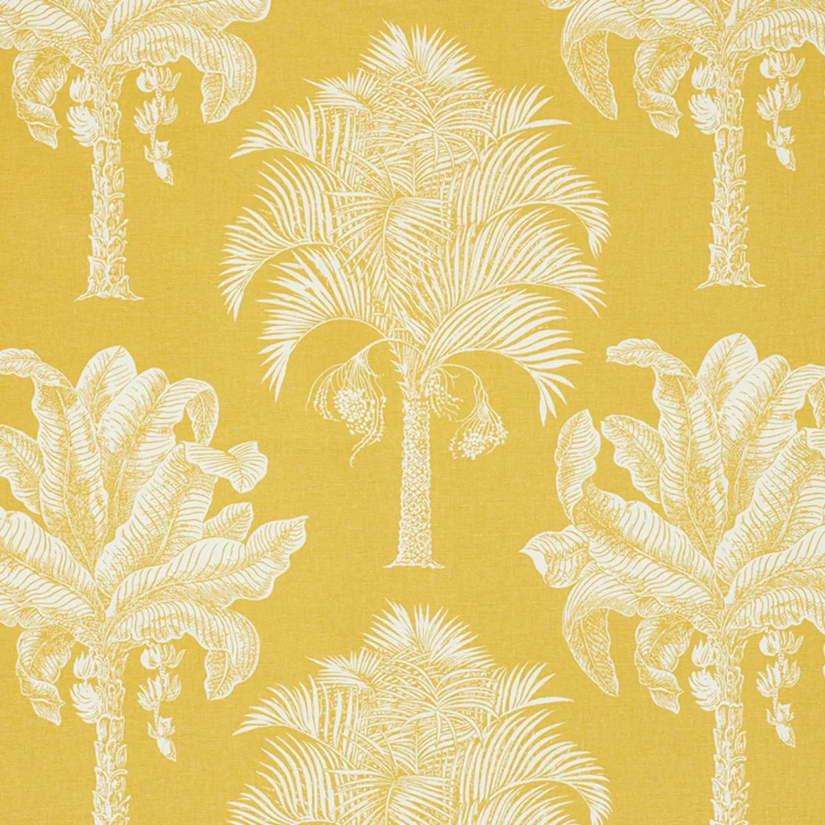 Schumacher 178001 Grand Palms Gold fabric swatch
