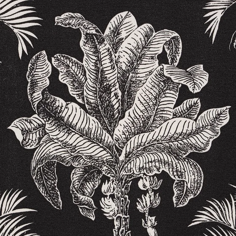 Schumacher 180962 Grand Palms Indoor/Outdoor Black fabric swatch