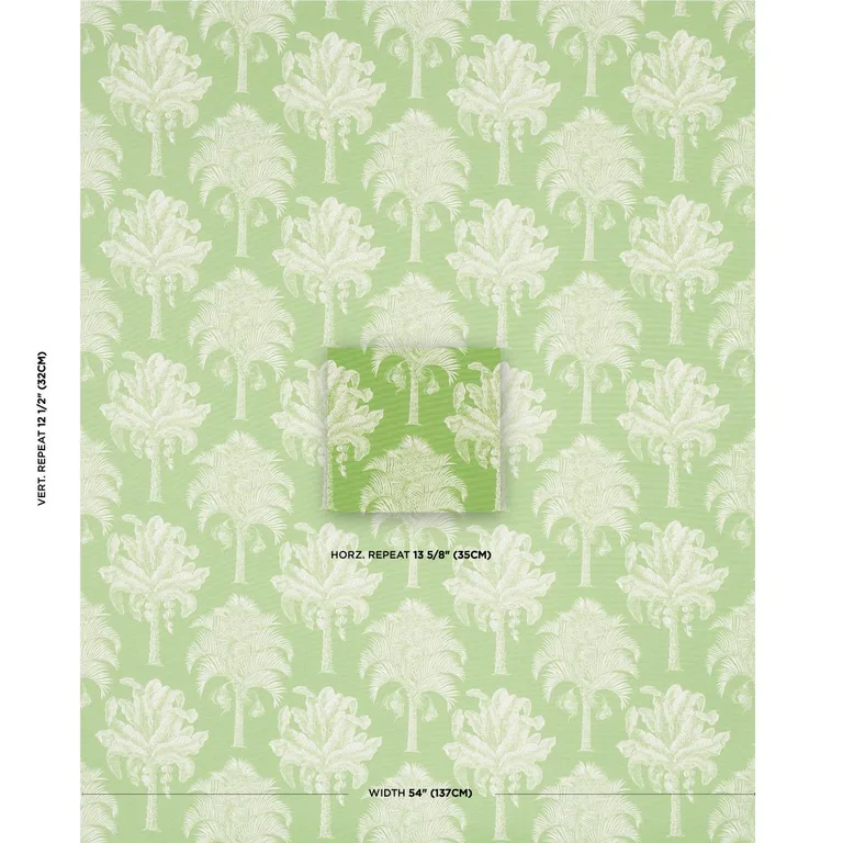 Schumacher 180960 Grand Palms Indoor/Outdoor Green fabric swatch