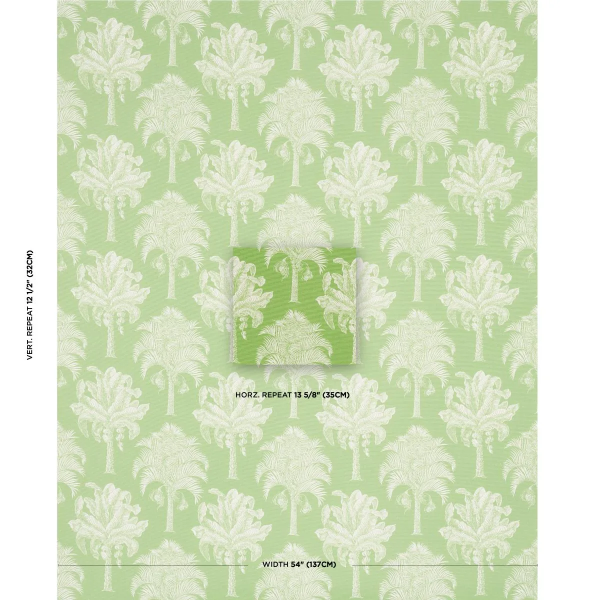 Schumacher 180960 Grand Palms Indoor/Outdoor Green fabric swatch