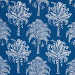 Schumacher 180961 Grand Palms Indoor/Outdoor Navy fabric swatch