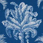 Schumacher 180961 Grand Palms Indoor/Outdoor Navy fabric swatch