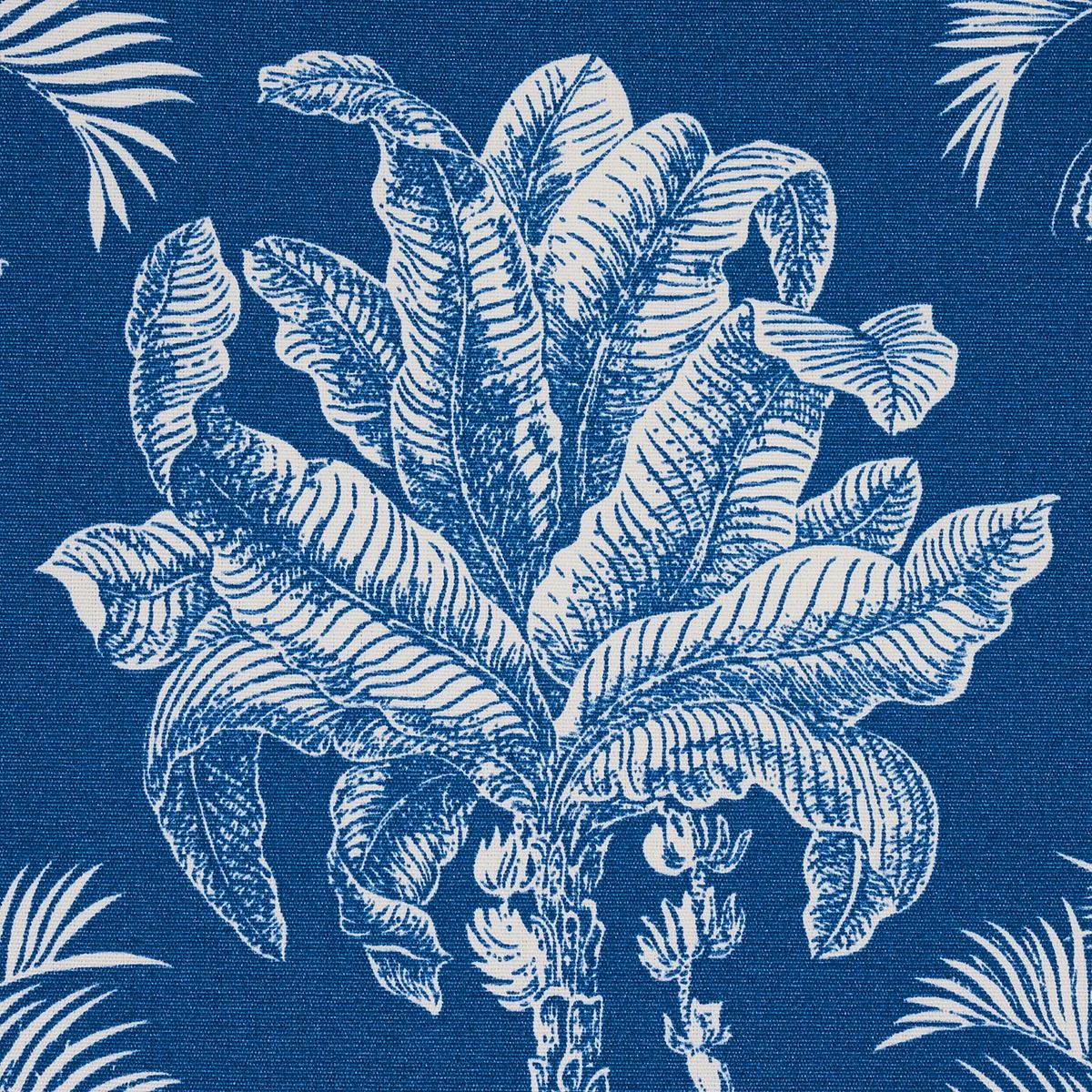 Schumacher 180961 Grand Palms Indoor/Outdoor Navy fabric swatch