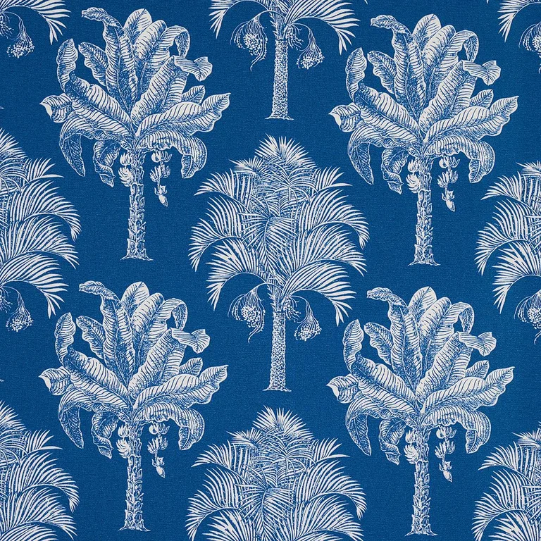 Schumacher 180961 Grand Palms Indoor/Outdoor Navy fabric swatch