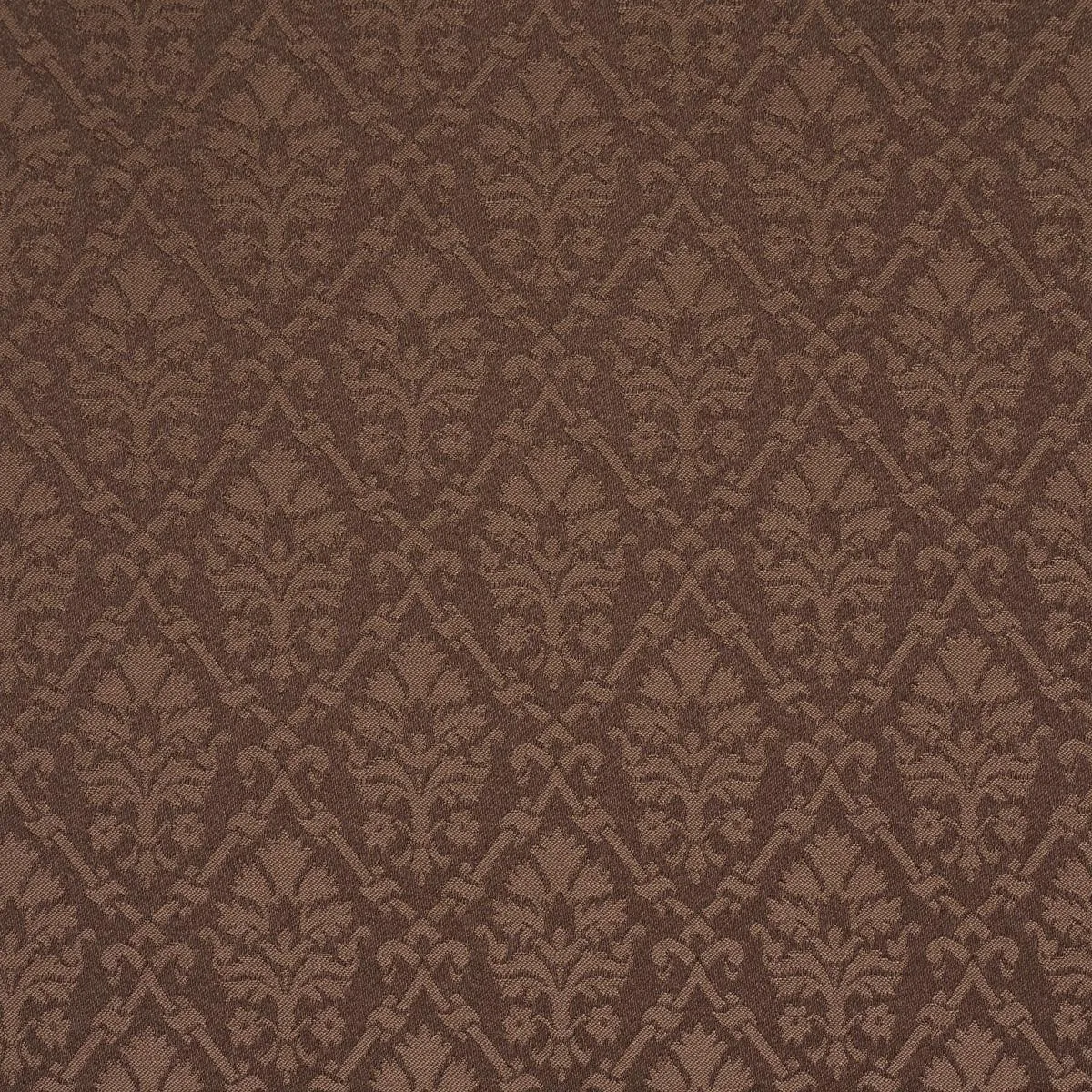 Schumacher 85725 Grant Damask Brown fabric swatch