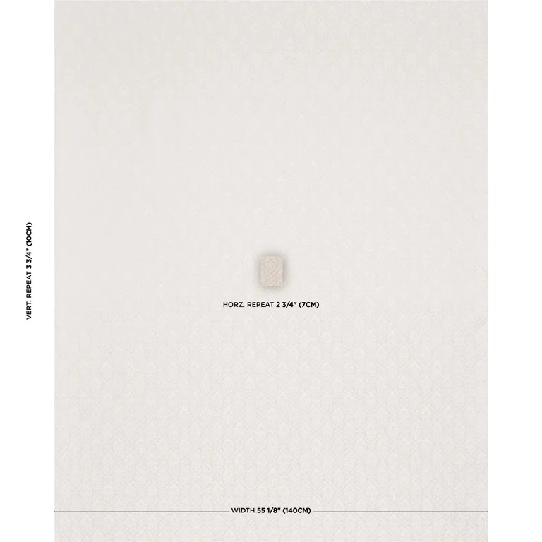 Schumacher 85723 Grant Damask Ivory fabric swatch