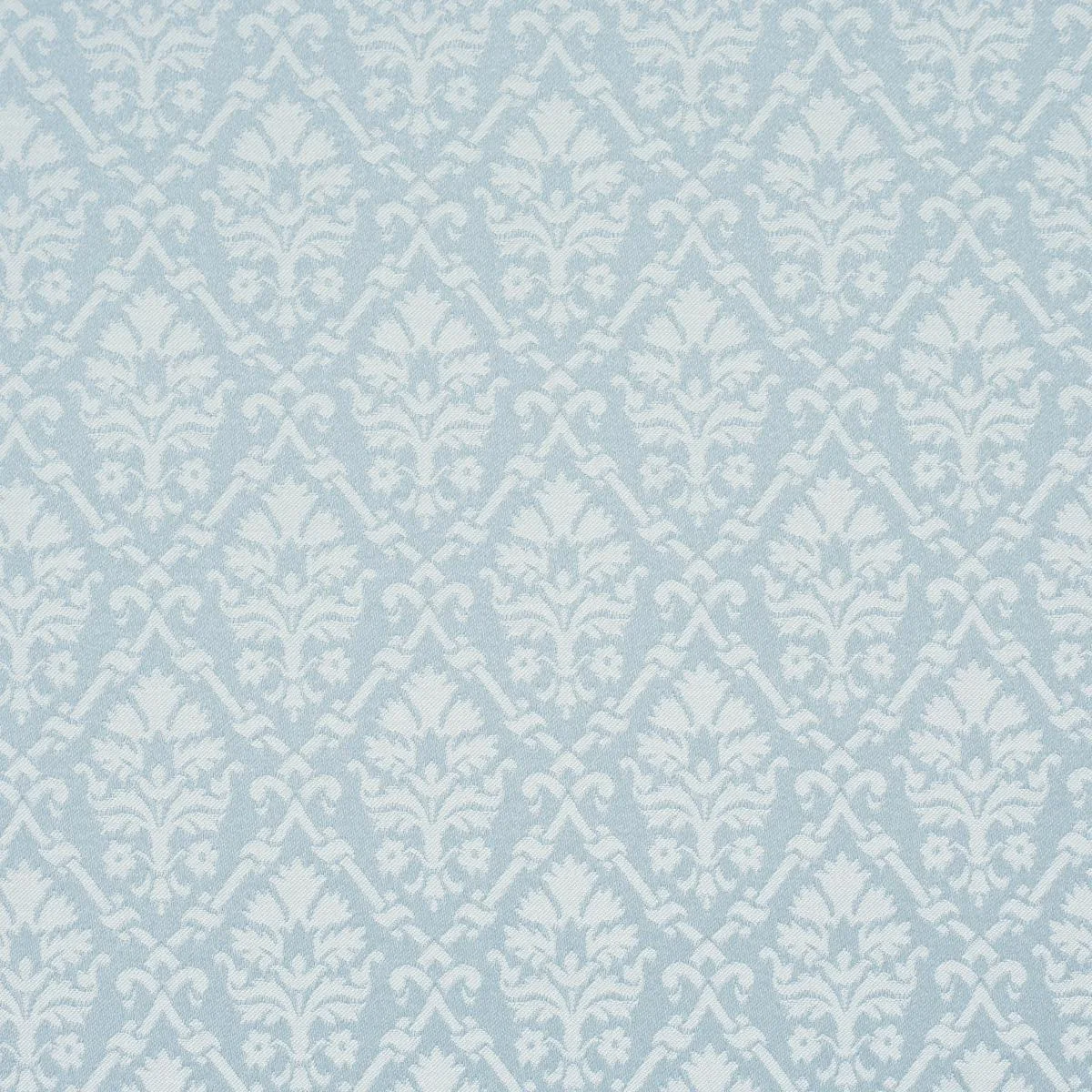 Schumacher 85722 Grant Damask Robin's Egg fabric swatch