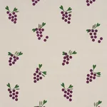 Schumacher 182420 Grapes Hand Block Print Purple On Natural fabric swatch