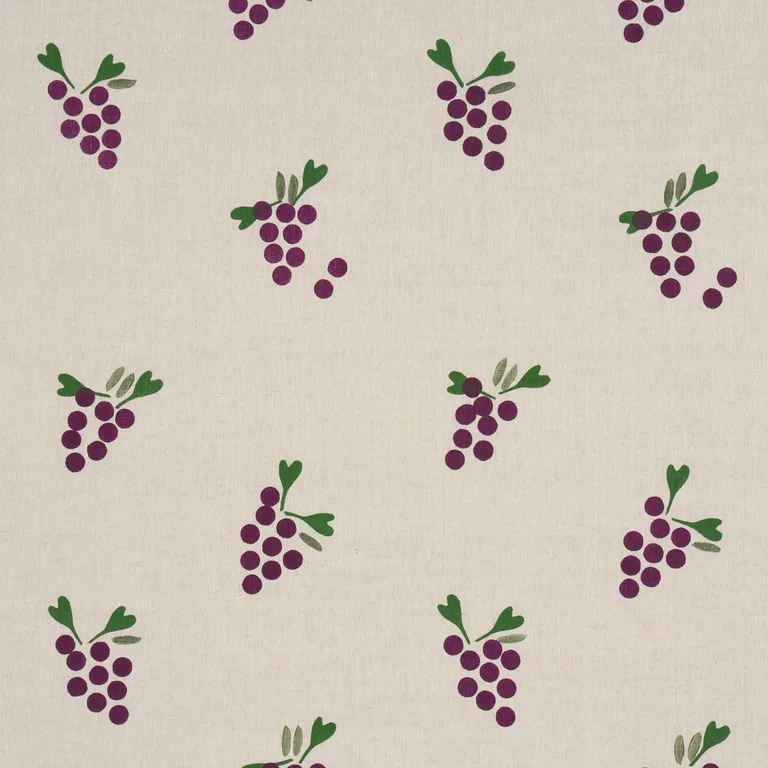 Schumacher 182420 Grapes Hand Block Print Purple On Natural fabric swatch