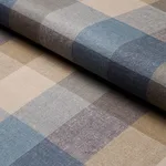 Schumacher 3452002 Graylyn Plaid Indigo fabric swatch