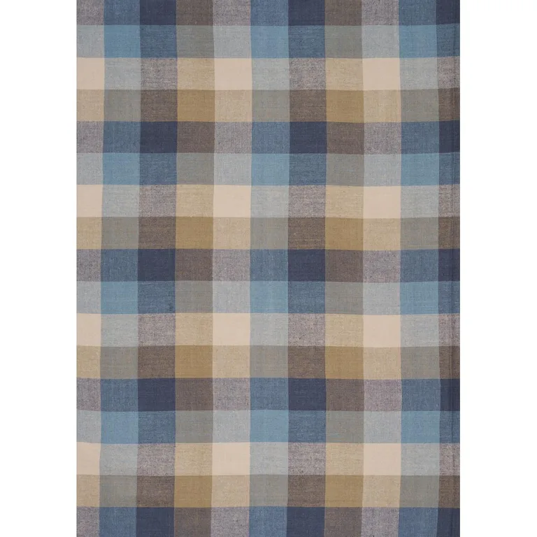 Schumacher 3452002 Graylyn Plaid Indigo fabric swatch