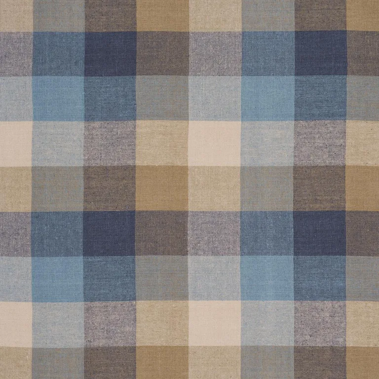 Schumacher 3452002 Graylyn Plaid Indigo fabric swatch