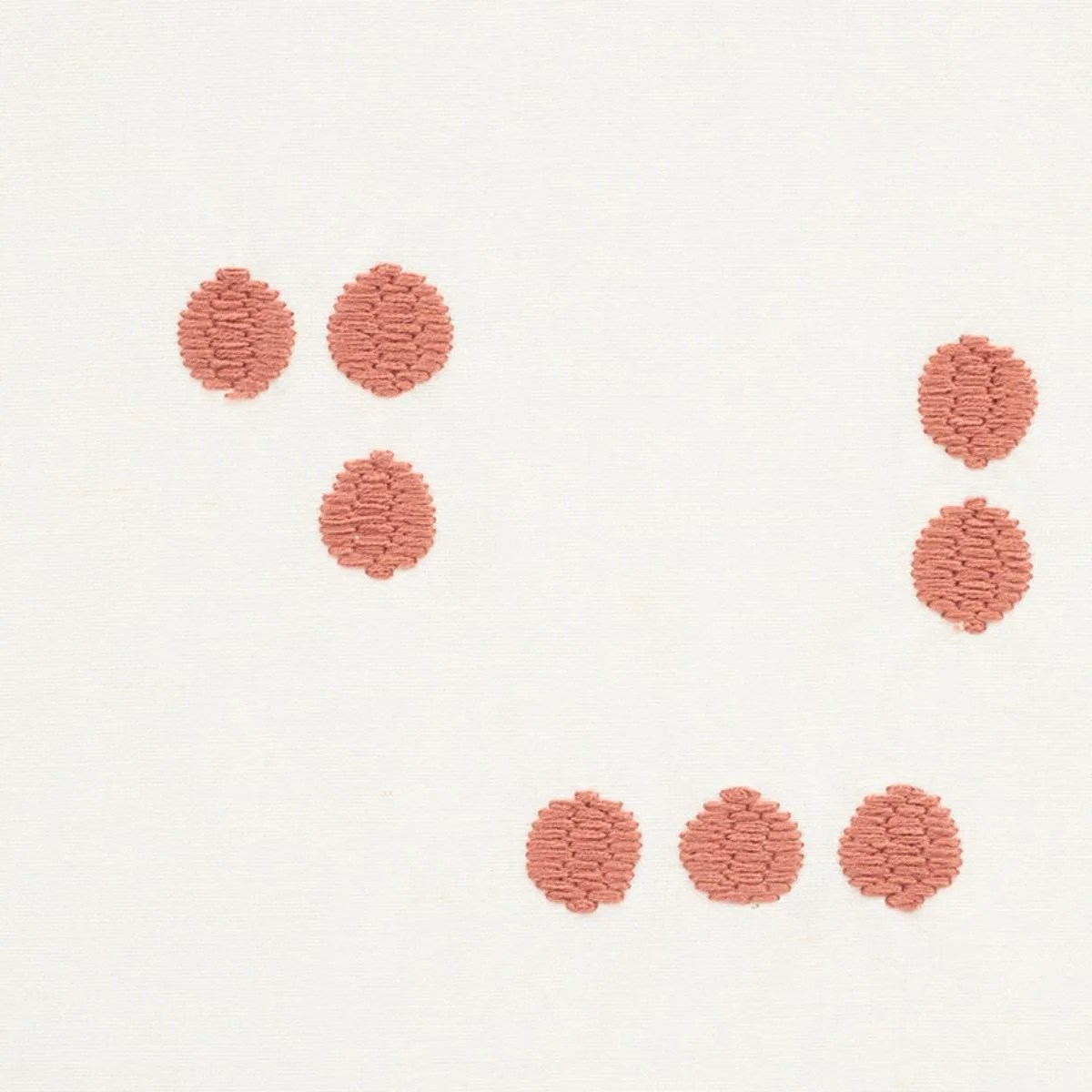 Schumacher 75631 Great Rock Embroidery Coral fabric swatch