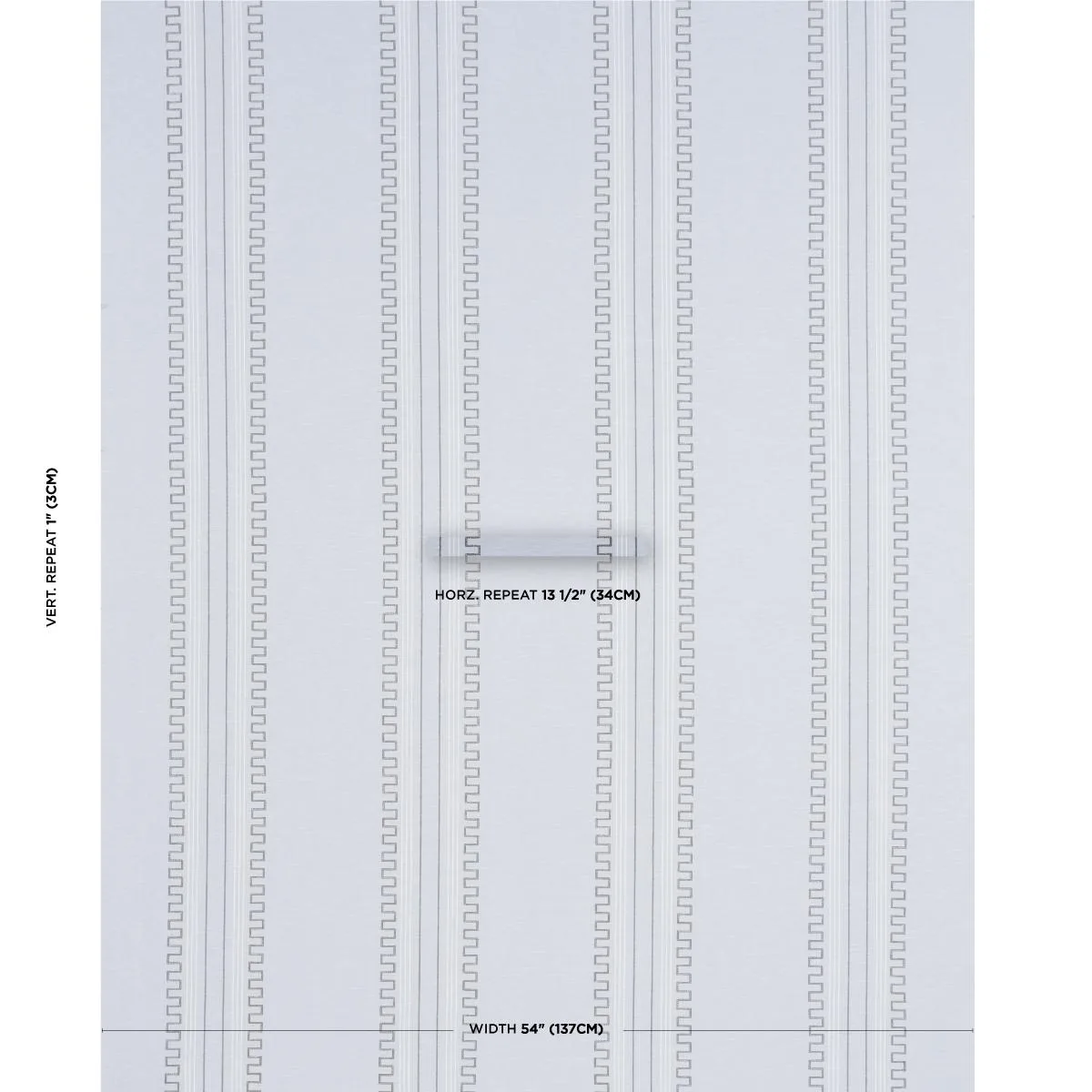 Schumacher 83230 Greco Stripe Chambray fabric swatch