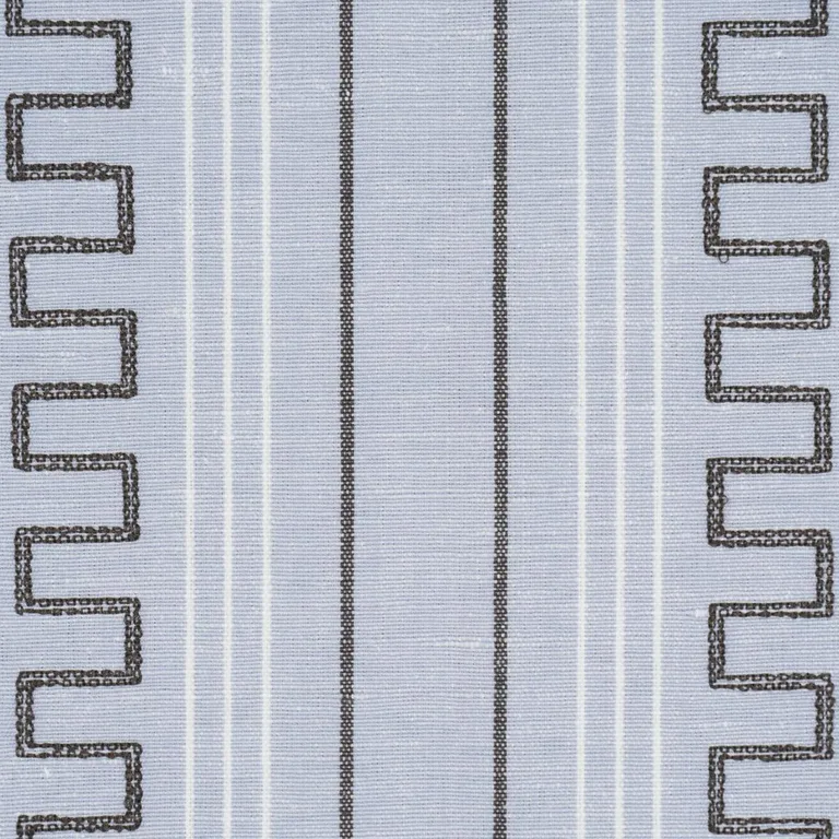 Schumacher 83230 Greco Stripe Chambray fabric swatch