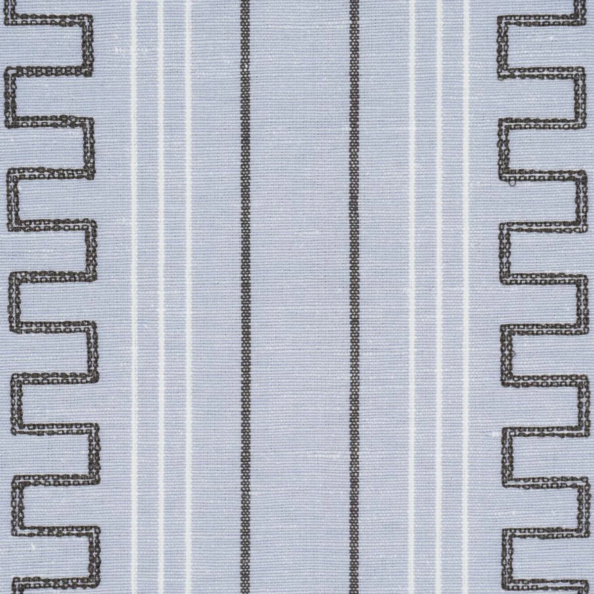 Schumacher 83230 Greco Stripe Chambray fabric swatch
