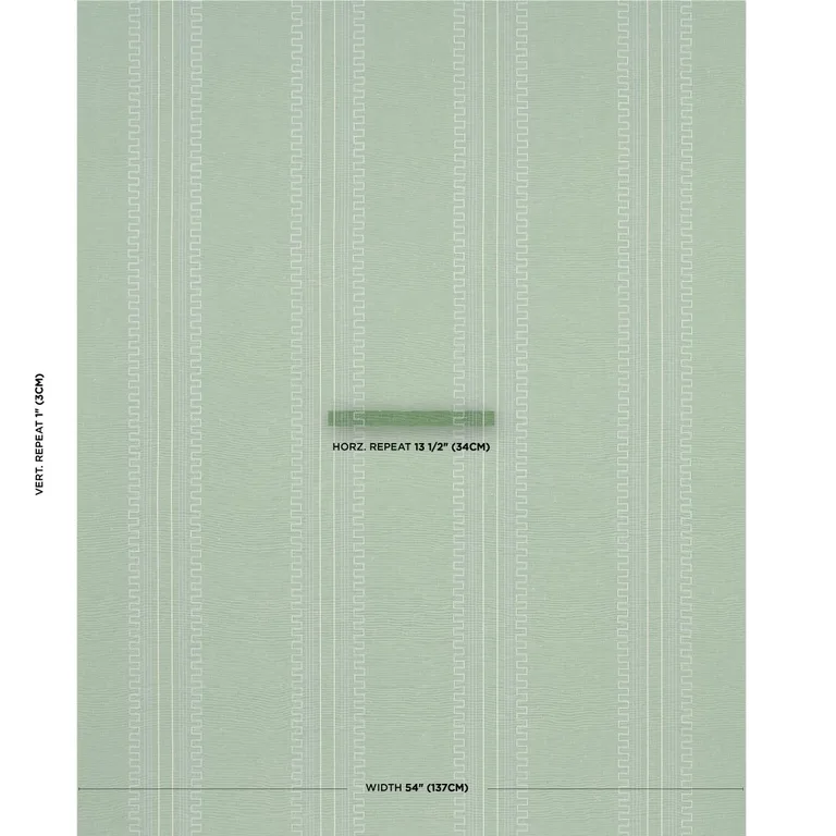 Schumacher 83232 Greco Stripe Green fabric swatch
