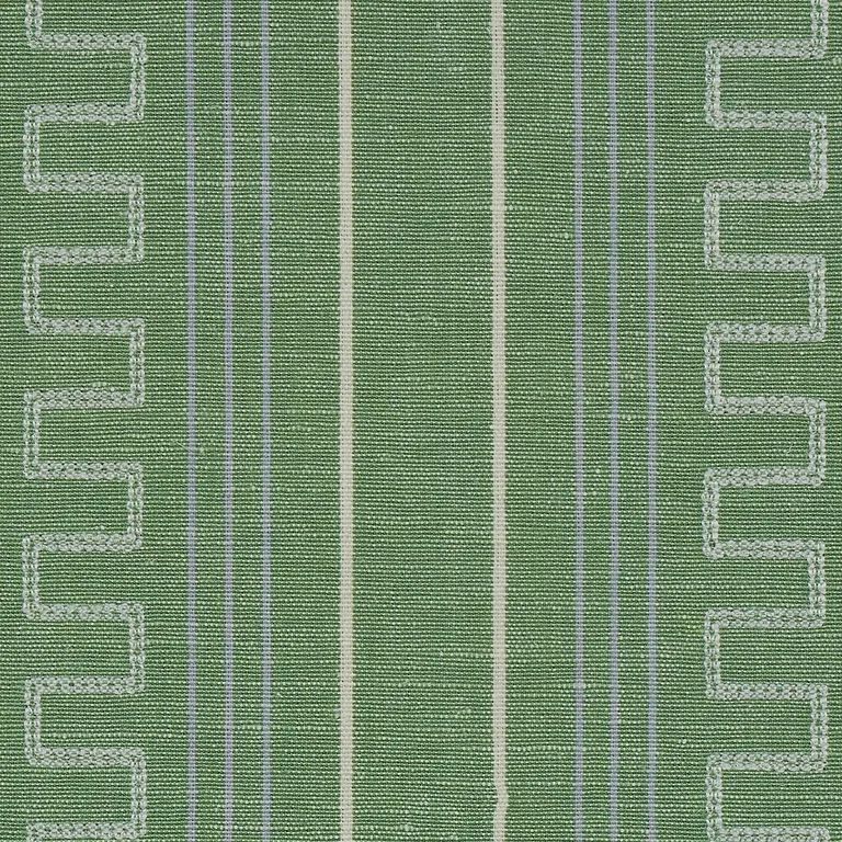 Schumacher 83232 Greco Stripe Green fabric swatch