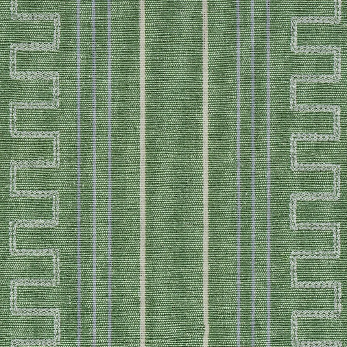 Schumacher 83232 Greco Stripe Green fabric swatch
