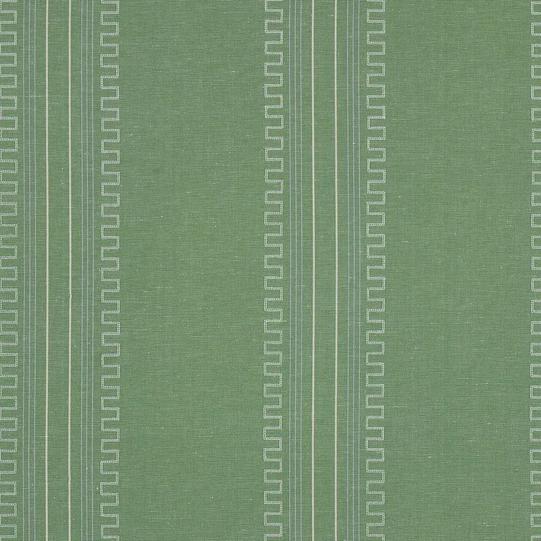 Schumacher 83232 Greco Stripe Green fabric swatch