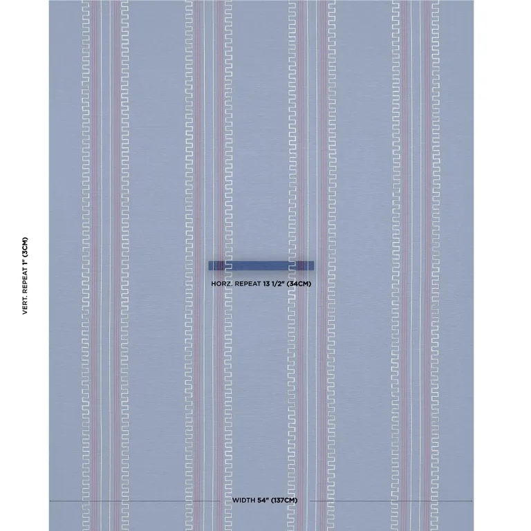 Schumacher 83231 Greco Stripe Navy fabric swatch