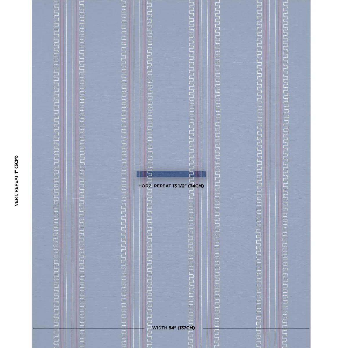 Schumacher 83231 Greco Stripe Navy fabric swatch
