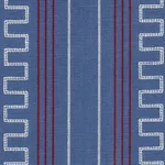 Schumacher 83231 Greco Stripe Navy fabric swatch