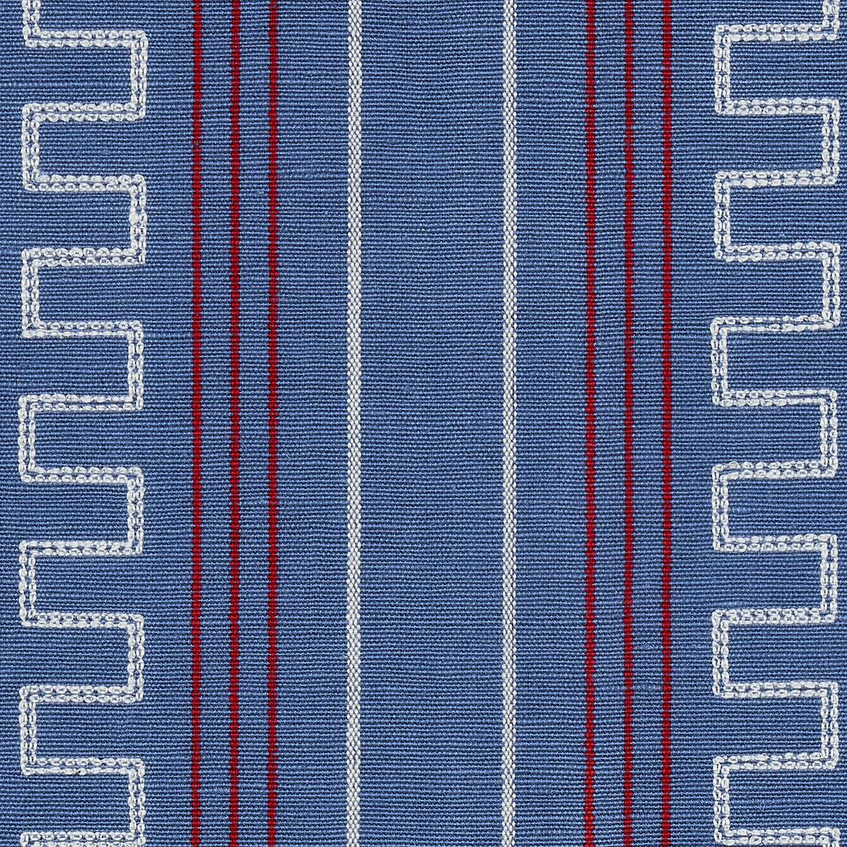 Schumacher 83231 Greco Stripe Navy fabric swatch