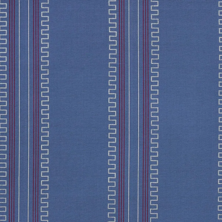 Schumacher 83231 Greco Stripe Navy fabric swatch