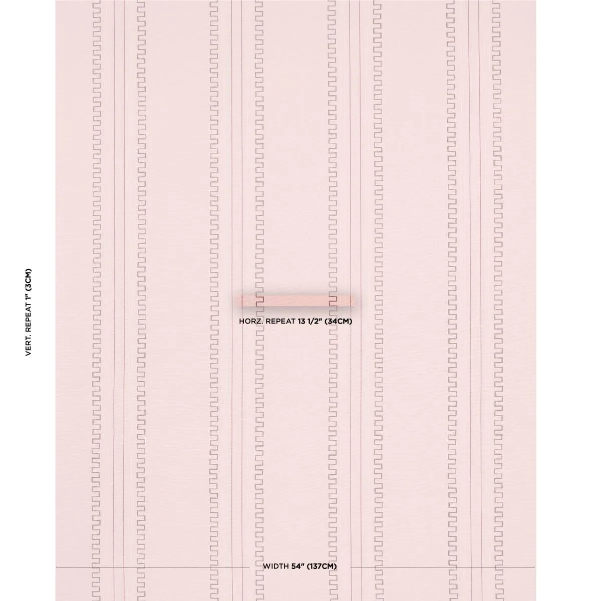 Schumacher 83233 Greco Stripe Pink fabric swatch