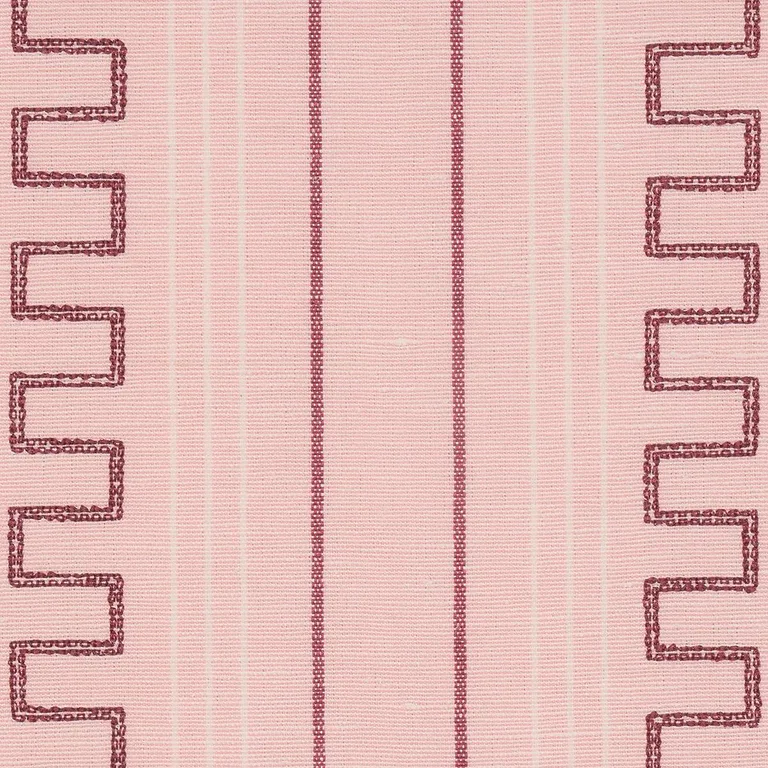 Schumacher 83233 Greco Stripe Pink fabric swatch