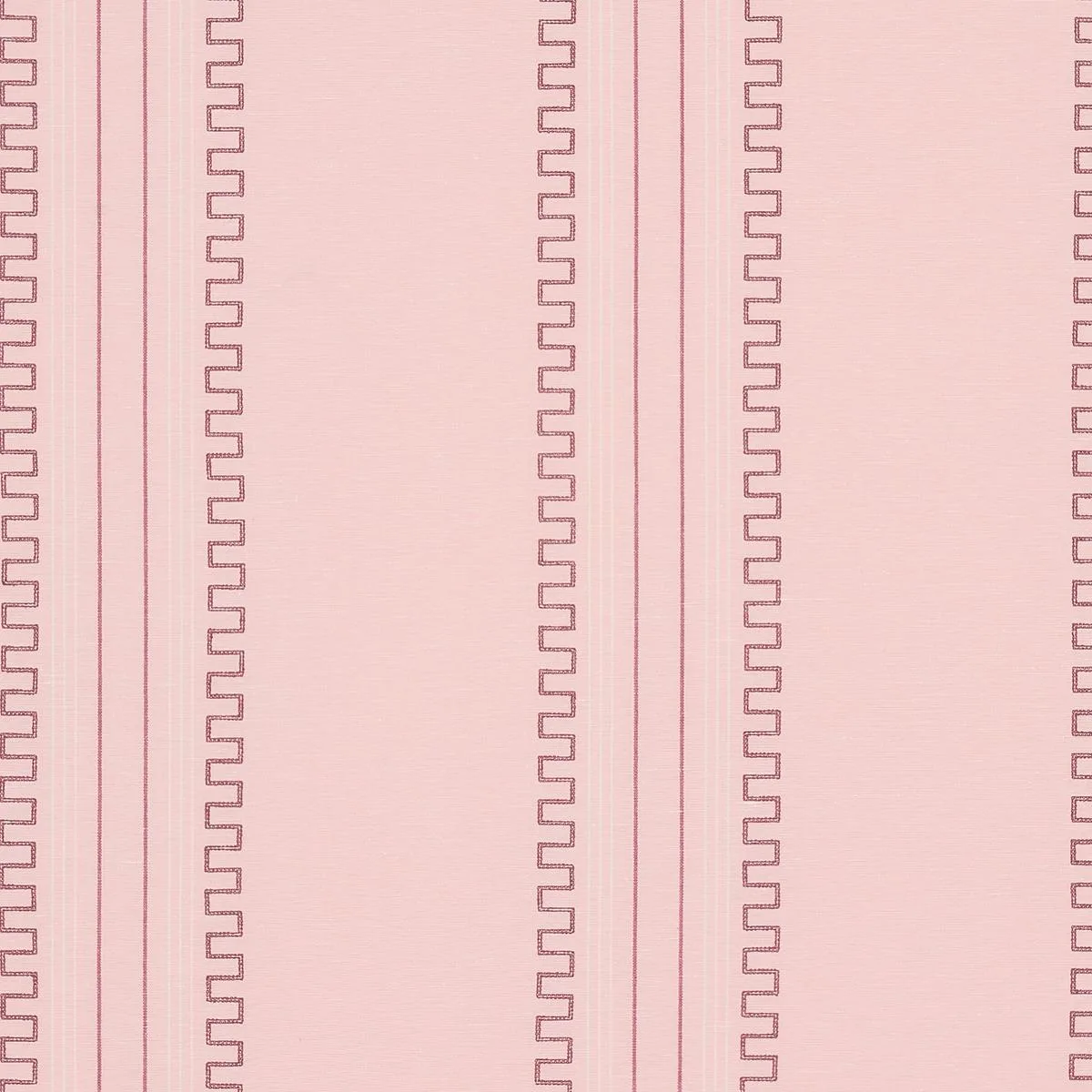 Schumacher 83233 Greco Stripe Pink fabric swatch