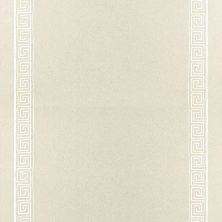 Schumacher 65252 Greek Key Embroidery Ii Oyster fabric swatch
