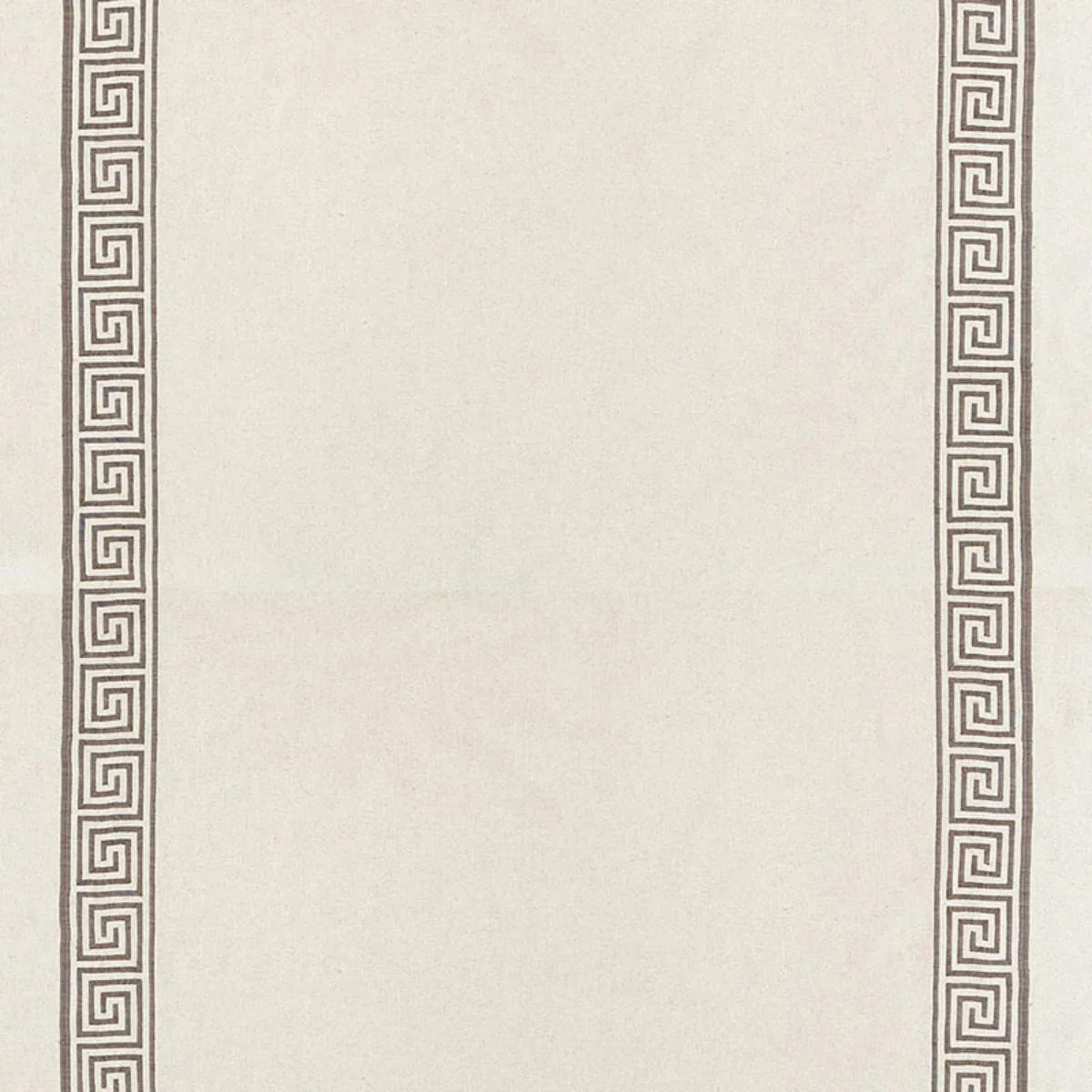 Schumacher 65250 Greek Key Embroidery Ii Truffle fabric swatch