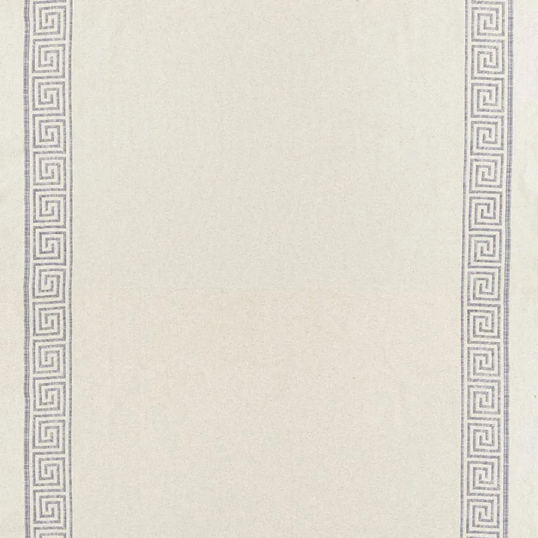 Schumacher 65251 Greek Key Embroidery Ii Zinc fabric swatch