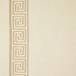 Schumacher 25800 Greek Key Embroidery Pebble And Taupe fabric swatch