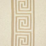 Schumacher 25800 Greek Key Embroidery Pebble And Taupe fabric swatch