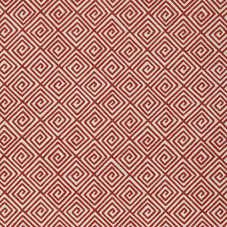 Schumacher 174502 Greek Key Ruby fabric swatch
