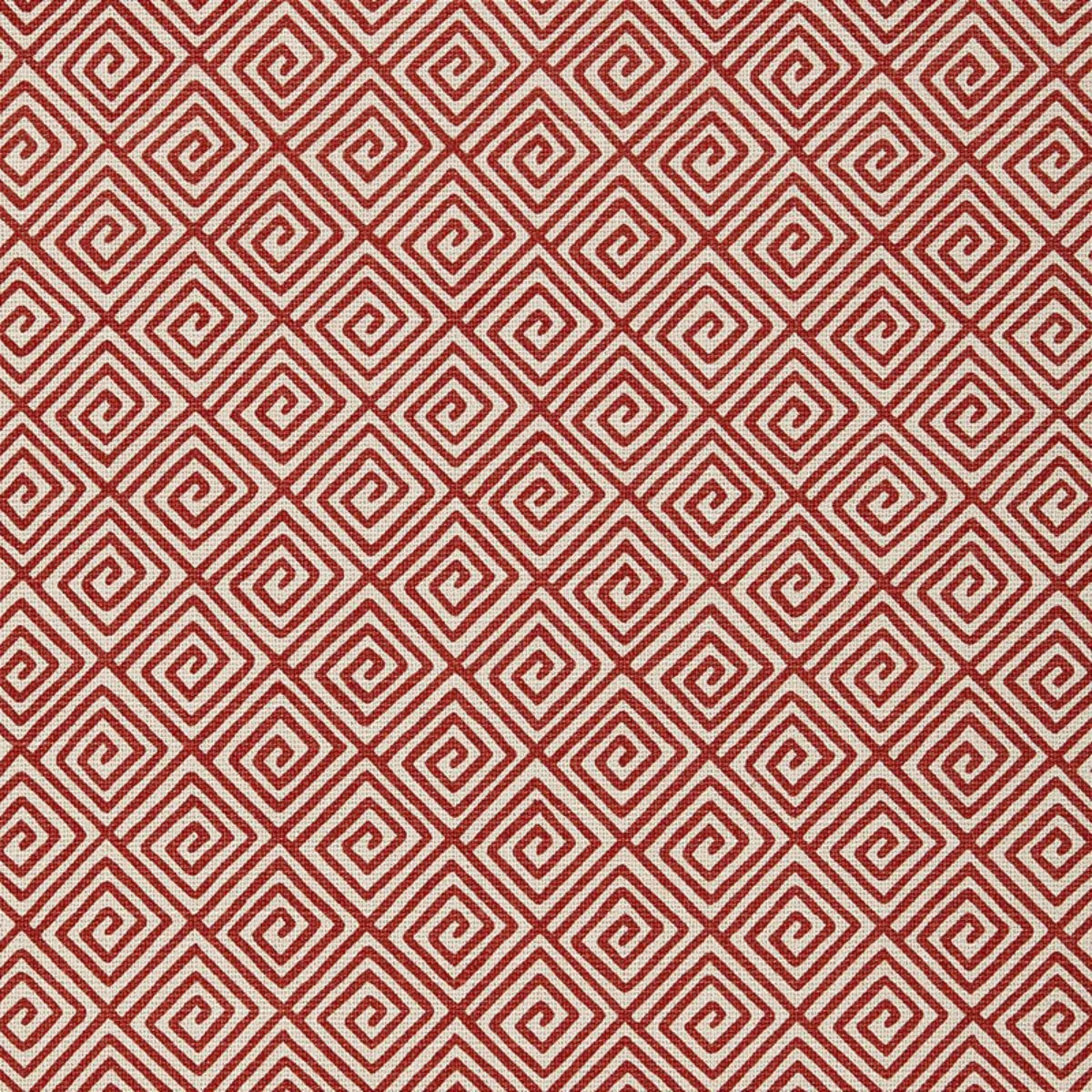 Schumacher 174502 Greek Key Ruby fabric swatch